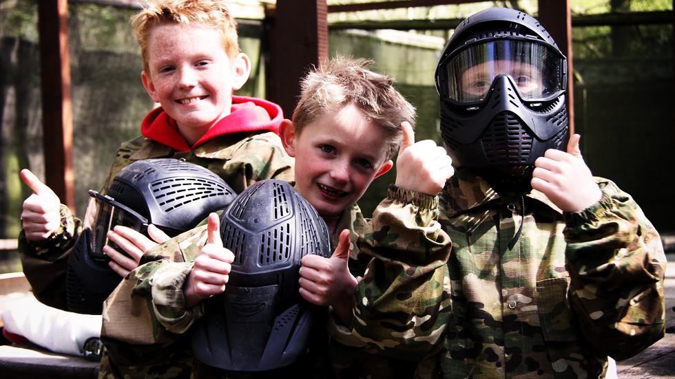 happy kids at national paintball fields