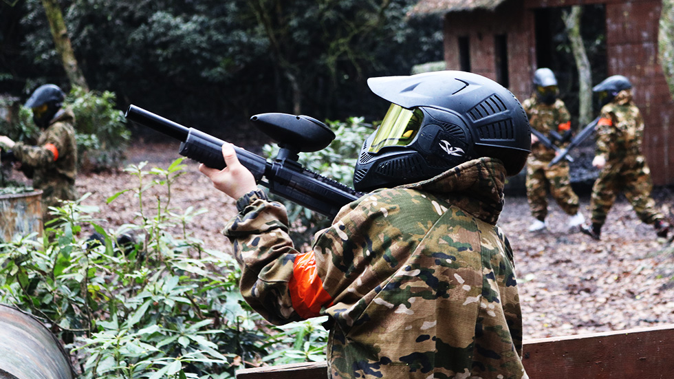 playing mini paintball